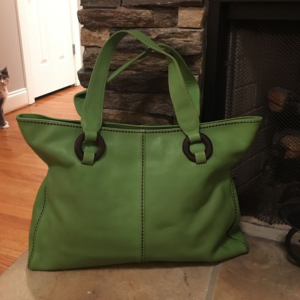 Plinio Visona' Green Shoulder Bag